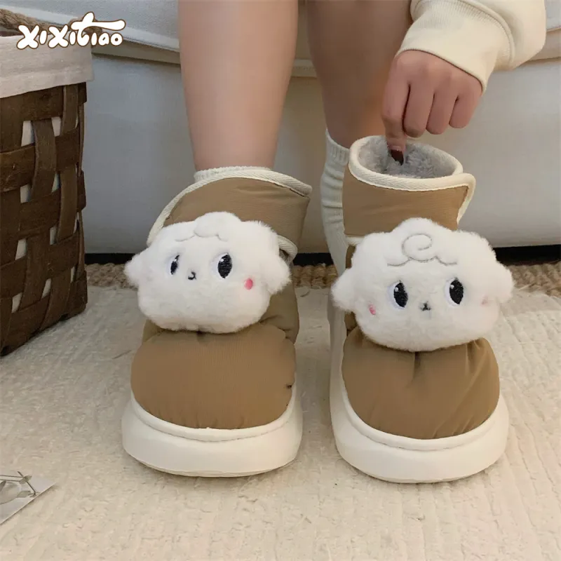 Thin Strips Cotton Slippers Unisex, White-16