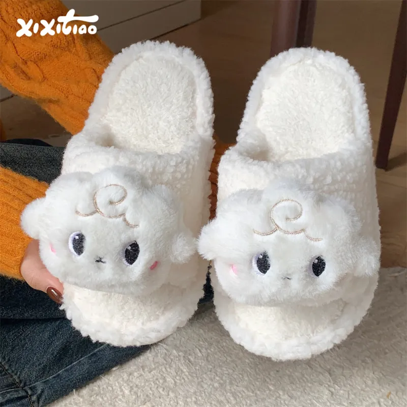 Thin Strips Cotton Slippers Women's-2