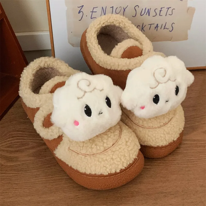 Thin Strips Cotton Home Slippers Women's, Light Brown-2