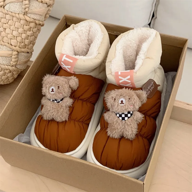 Thin Strips Cotton Slippers Unisex, Orange-1