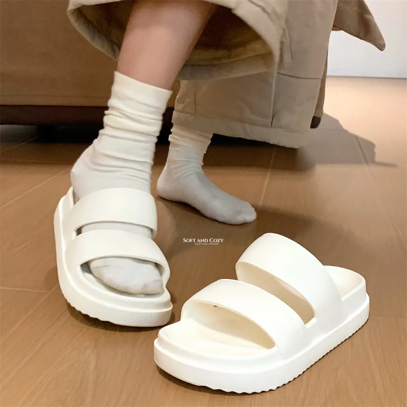 Thin Strips Slippers Unisex, Ecru-3