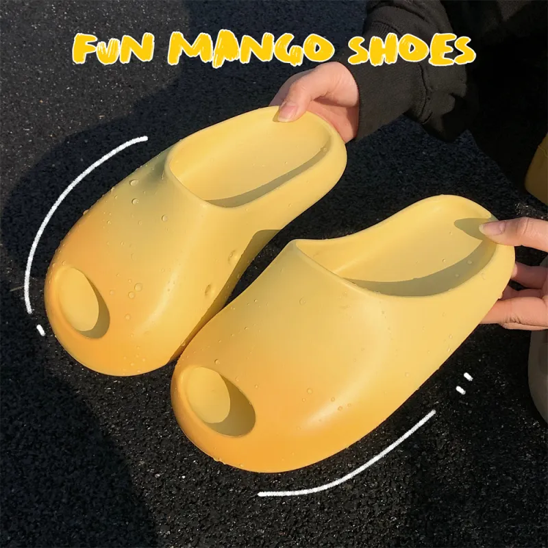 Thin Strips Slippers Women's, Yellow-5