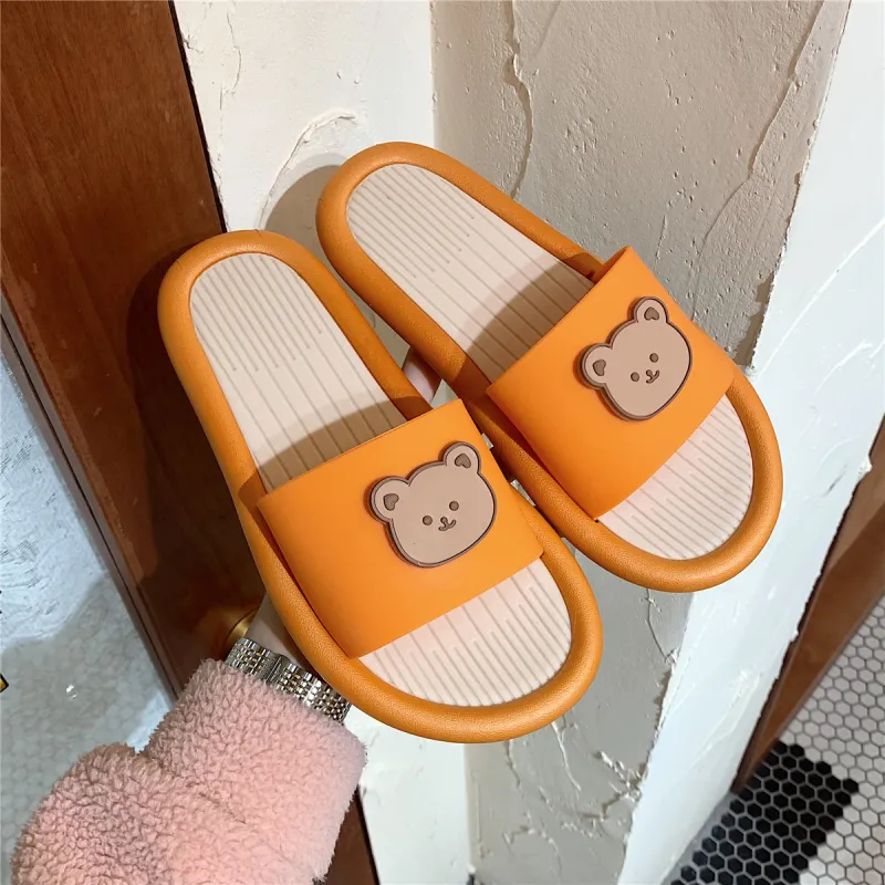 Thin Strips Slippers Women's, Apricot-9