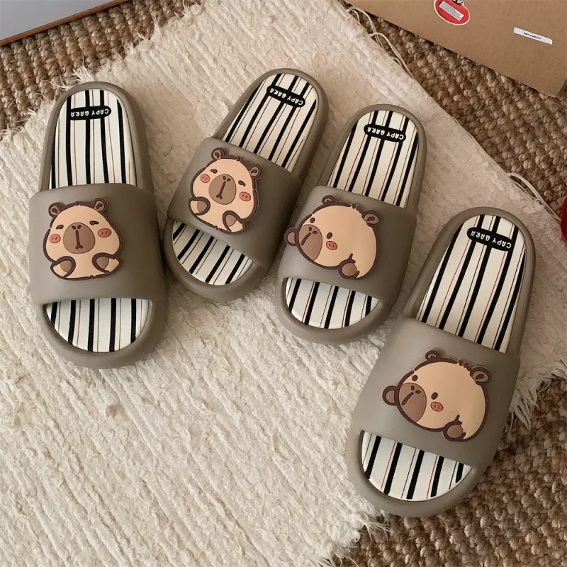 Thin Strips Slippers Unisex, Desert Brown-2