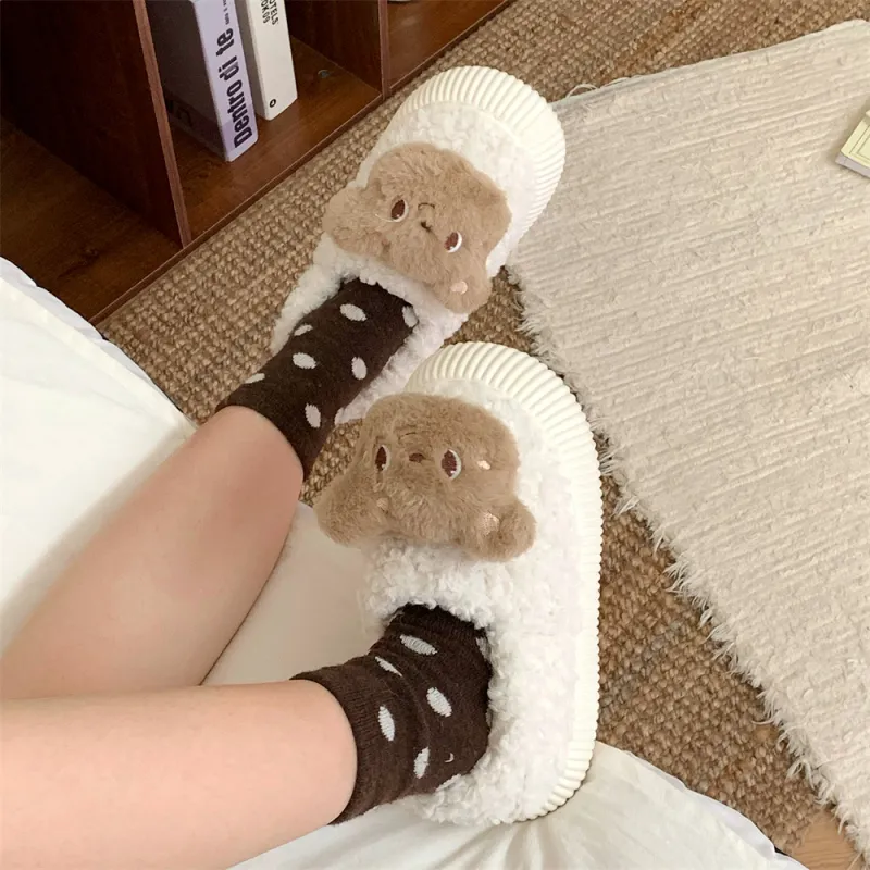 Thin Strips Cotton Slippers Women's Khaki-10