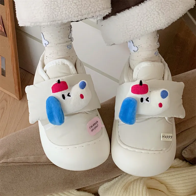 Thin Strips Cotton Slippers Women's Ecru-2