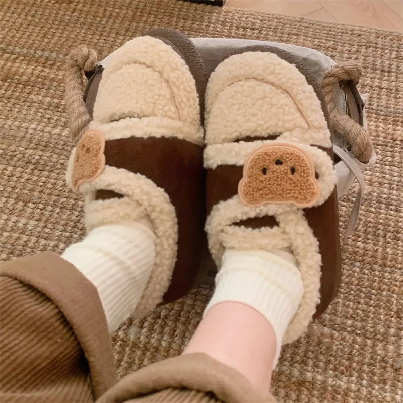 Thin Strips Cotton Slippers Light Brown, Home Slippers-8