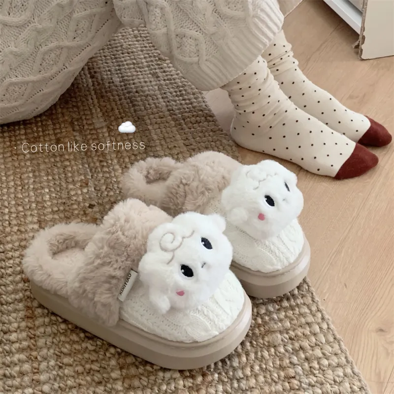 Thin Strips Cotton Slippers Women's Khaki-8