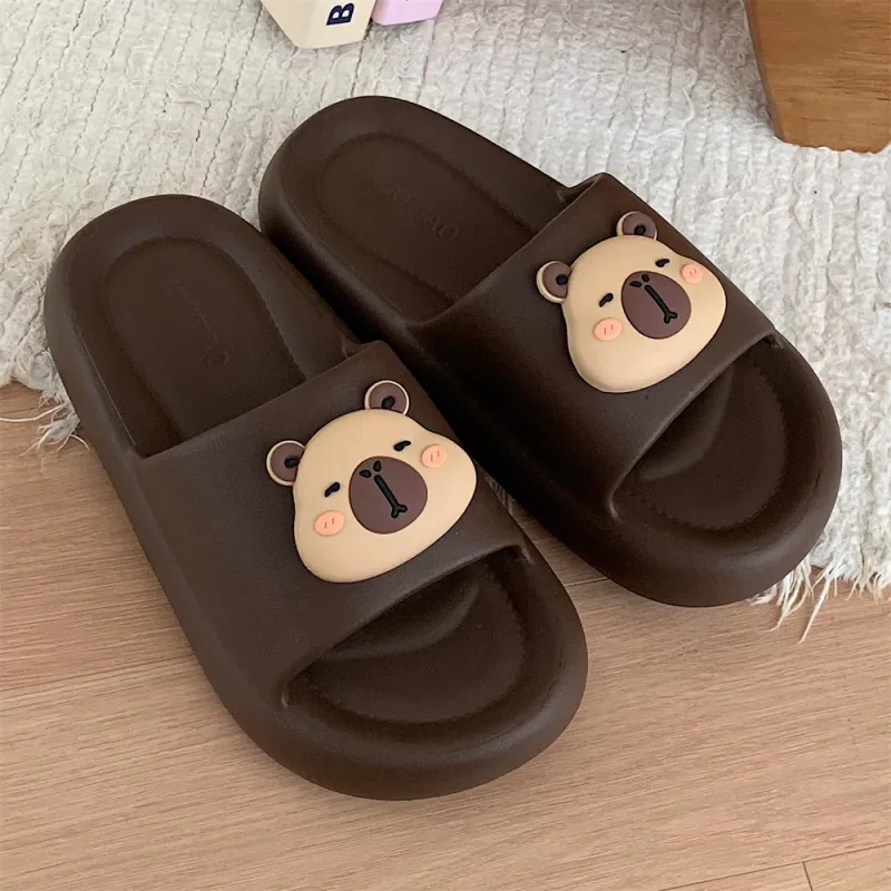 Thin Strips Sandal Slippers Unisex, White-30
