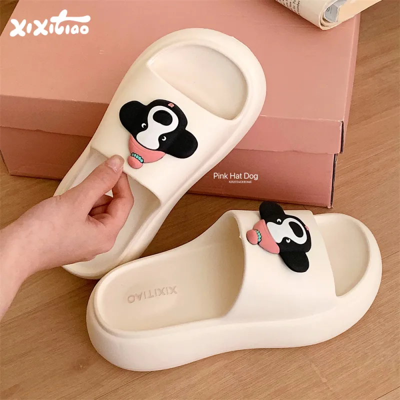 Thin Strips Slippers Women's, White-1