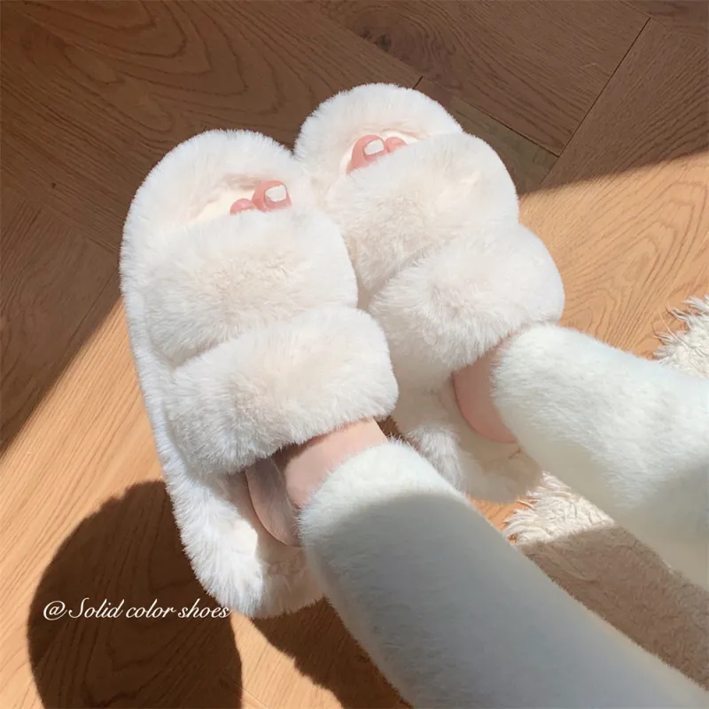 Thin Strips Cotton Slippers Women's-3