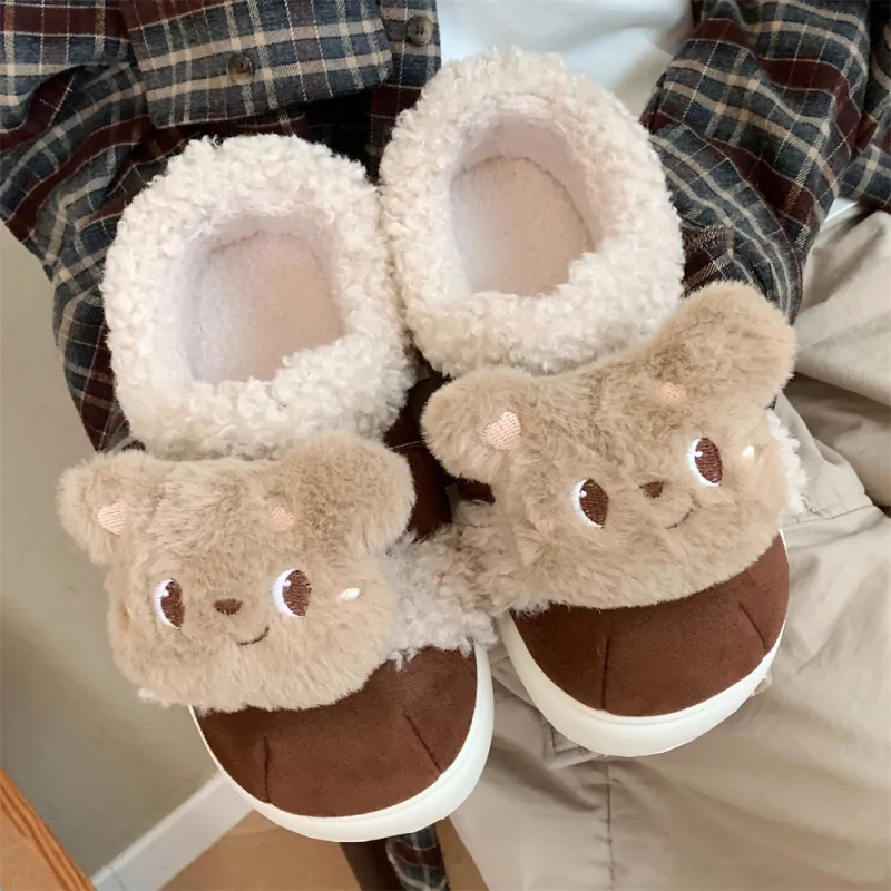Thin Strips Cotton Slippers Women's Khaki-8