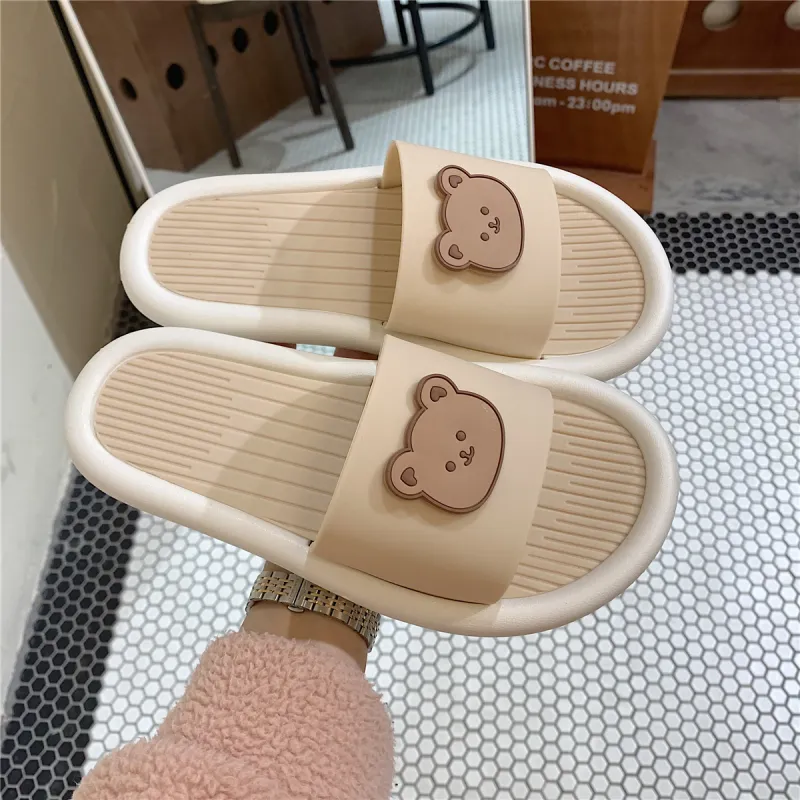 Thin Strips Slippers Women's, Apricot-4