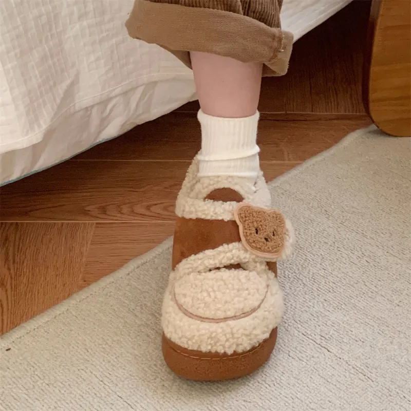 Thin Strips Cotton Slippers Light Brown, Home Slippers-3
