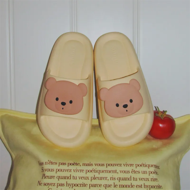 Thin Strips Sandal Slippers Light Yellow-3