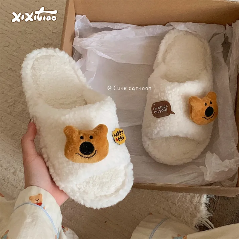Thin Strips Cotton Slippers, Home Slippers Women's, Brown-8