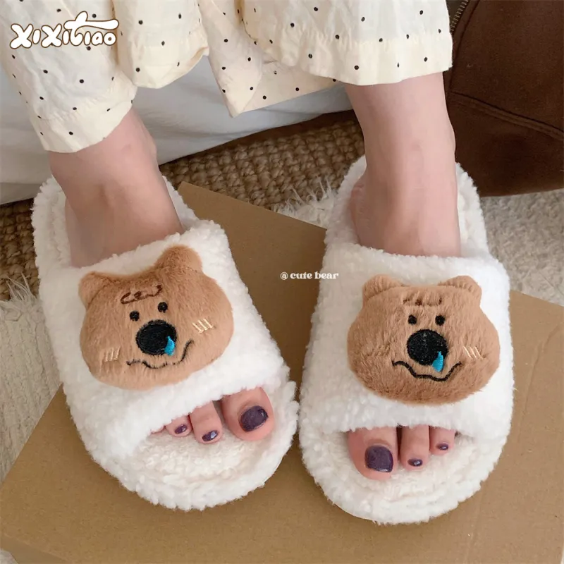 Thin Strips Cotton Slippers, Home Slippers Women's, Brown-8