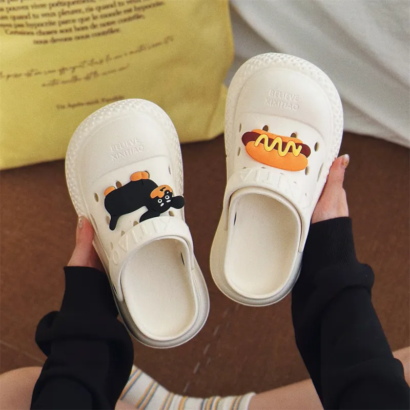 Thin Strips Slippers Women's, White-3