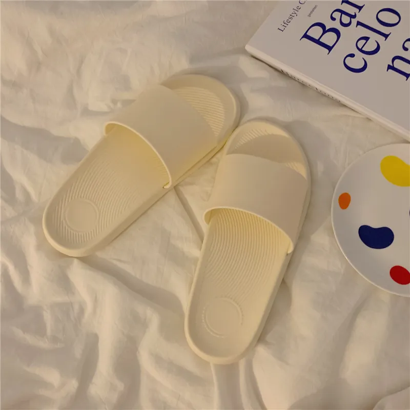 Thin Strips Slippers Unisex, Ecru-2