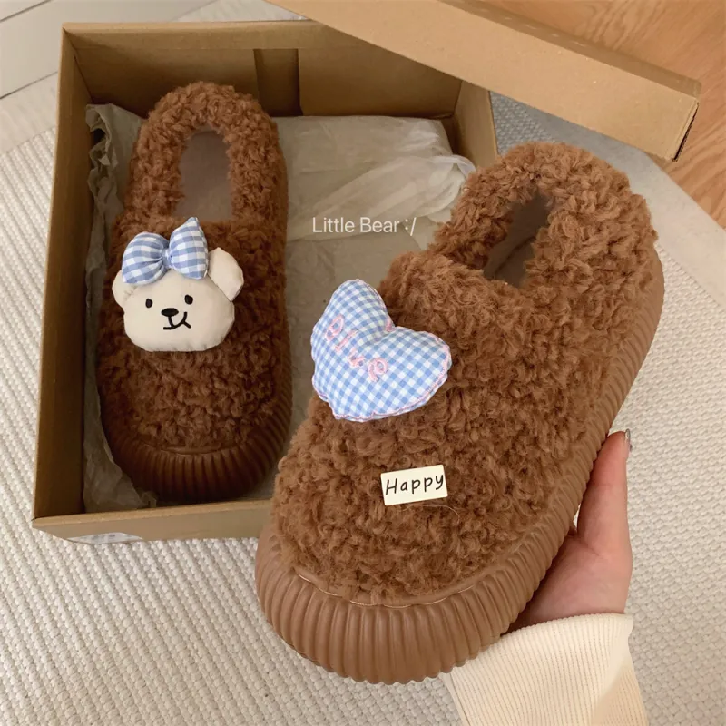 Thin Strips Cotton Slippers Women's, White-16