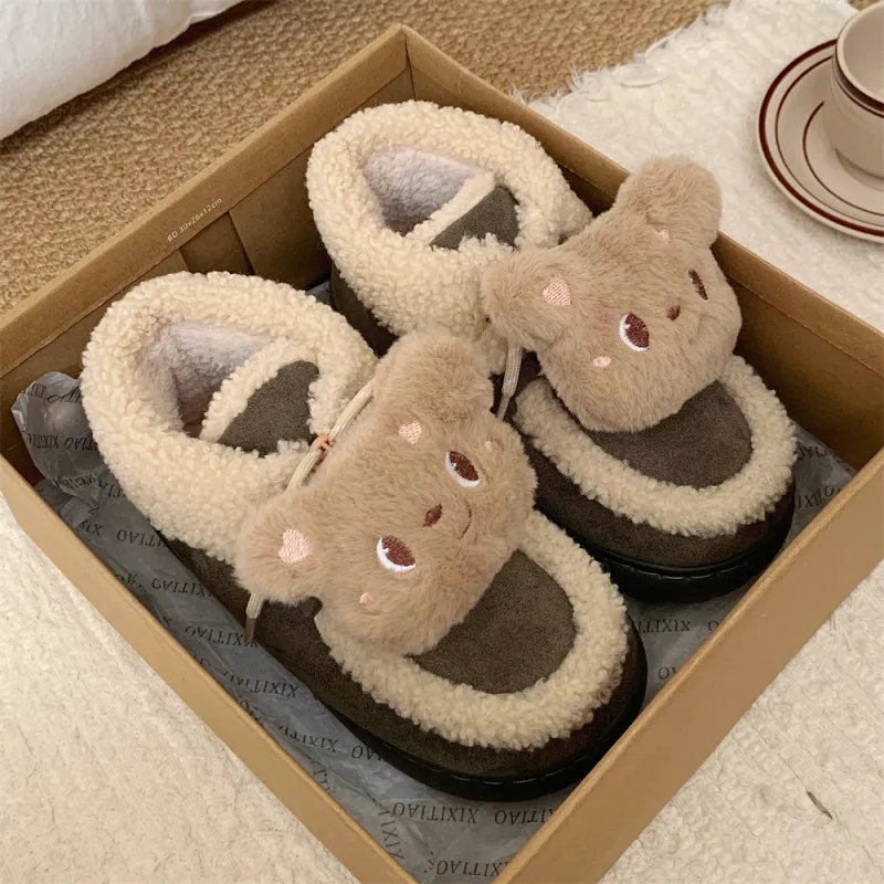 Thin Strips Cotton Slippers Women's, Black-15