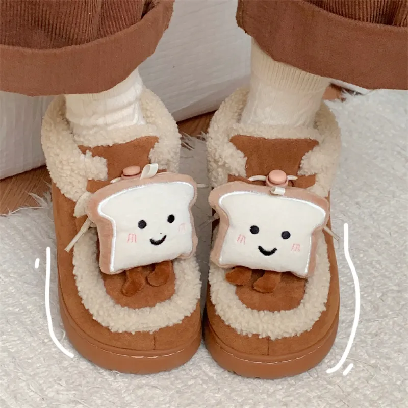 Thin Strips Cotton Slippers Women's Black-9