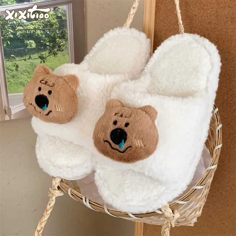 Thin Strips Cotton Slippers, Home Slippers Women's, Brown-9