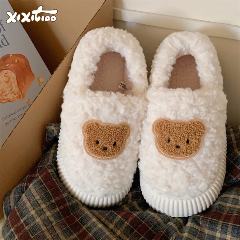 Thin Strips Cotton Slippers Women's, Brown-7