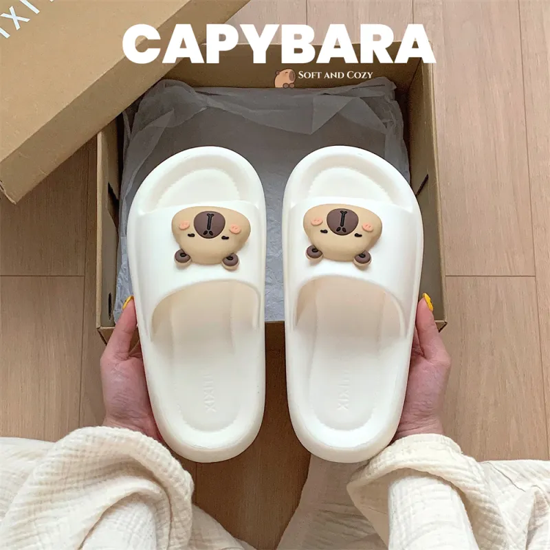 Thin Strips Sandal Slippers Unisex, White-6