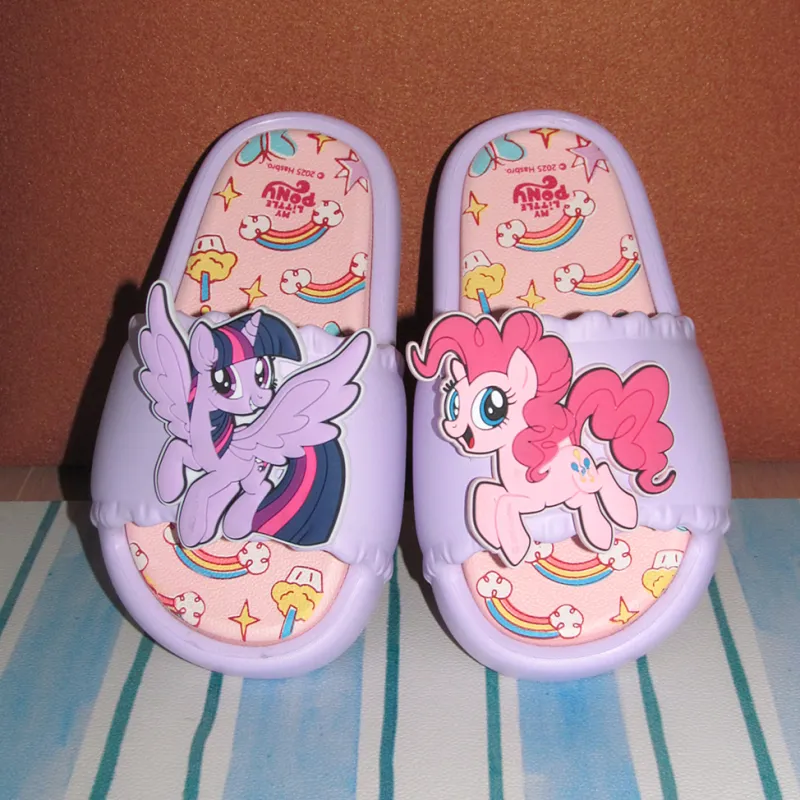 Thin Strips x MY LITTLE PONY Sandal Slippers Milk White+Light Pink Base-17