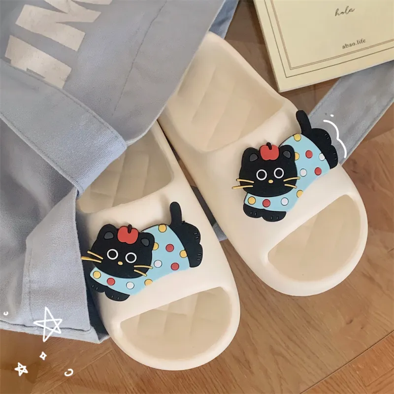 Thin Strips Sandal Slippers Black-11