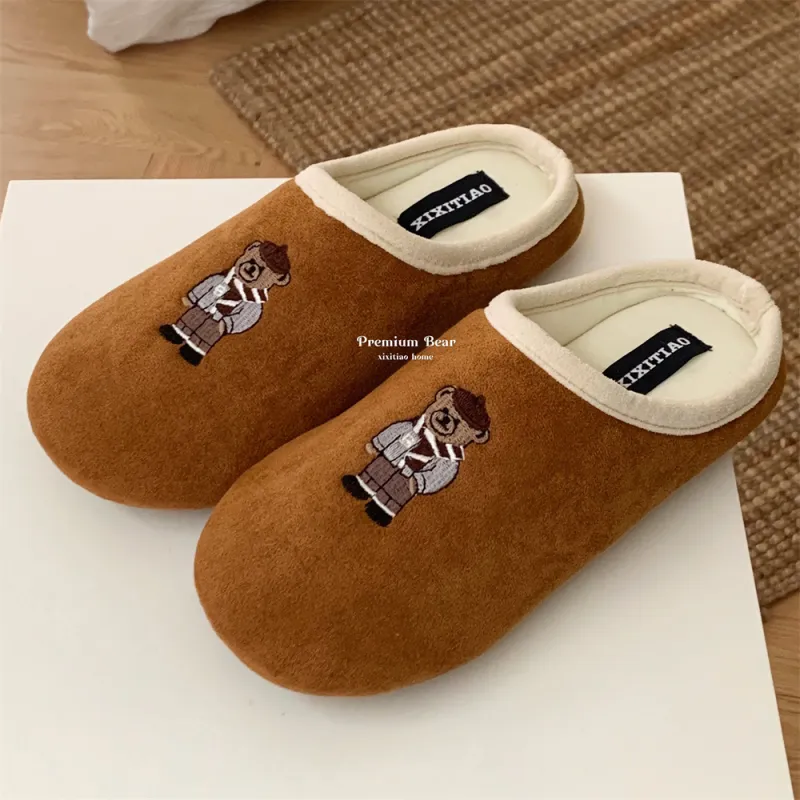 Thin Strips Cotton Linen Blend Slippers Unisex, White-10