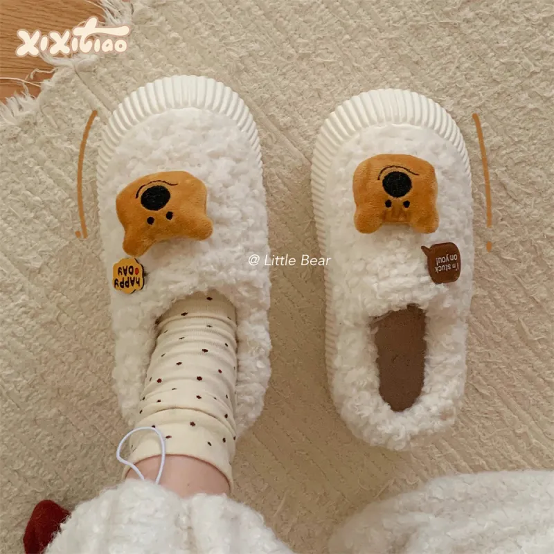 Thin Strips Home Slippers Women's, White-1