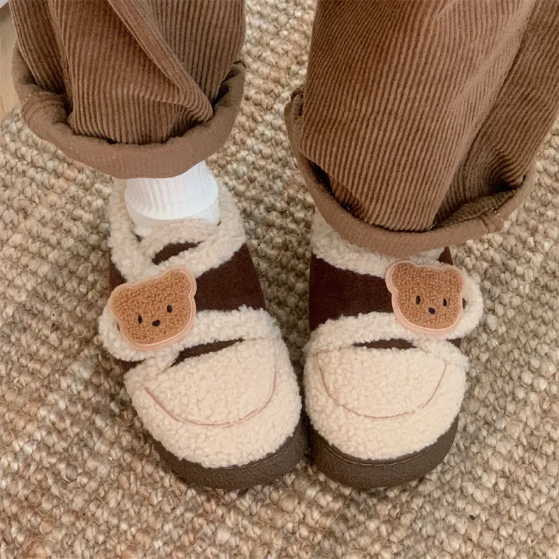 Thin Strips Cotton Slippers Light Brown, Home Slippers-9