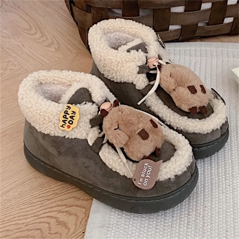 Thin Strips Cotton Slippers Women's, Black-15