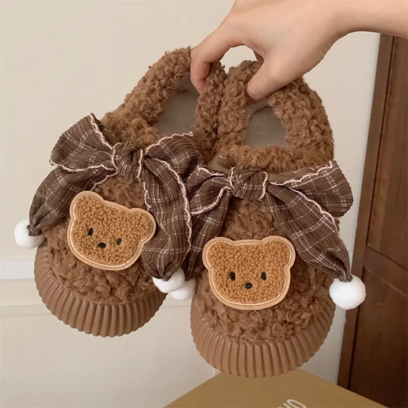 Thin Strips Cotton Slippers Women's Khaki-15