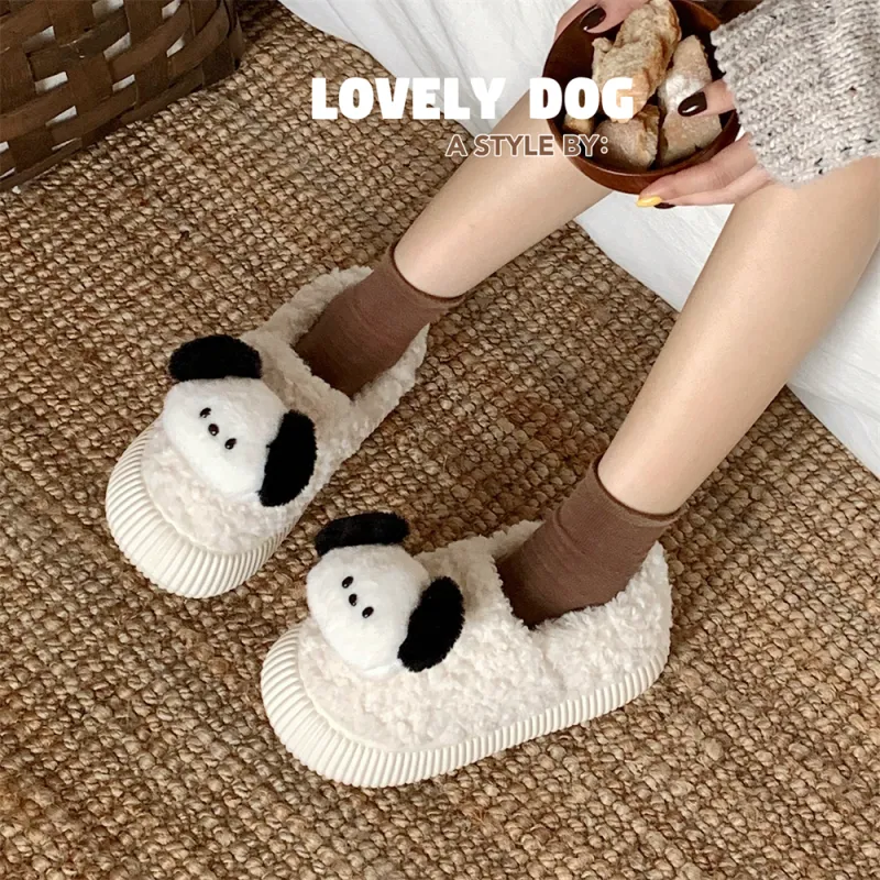Thin Strips Cotton Slippers Women's, White-3