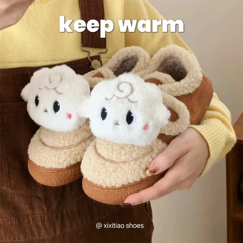 Thin Strips Cotton Home Slippers Women's, Light Brown-1