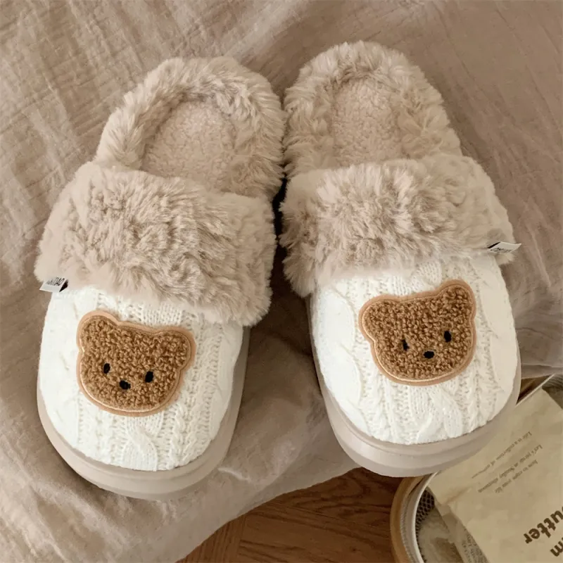 Thin Strips Cotton Slippers, Home Slippers Women's Khaki-12