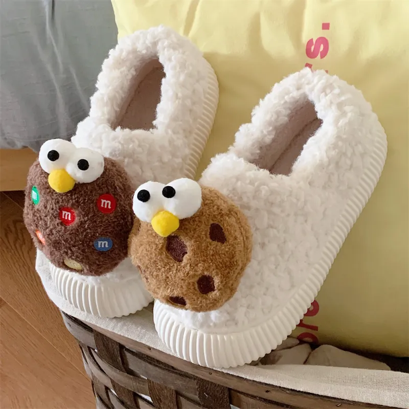 Thin Strips Cotton Slippers, Home Slippers Women's, White-4