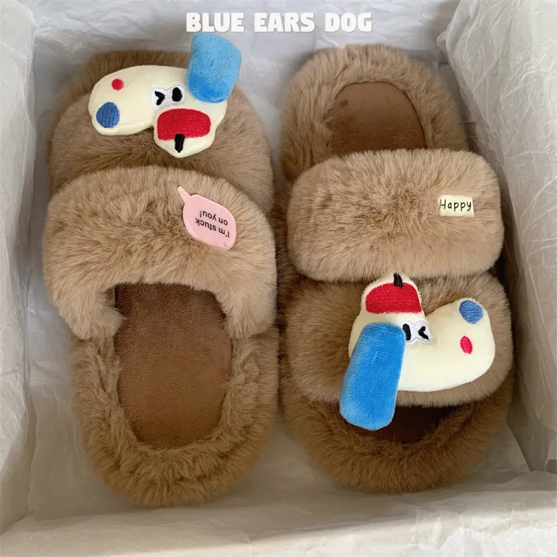 Thin Strips Cotton Slippers Women's, White-8