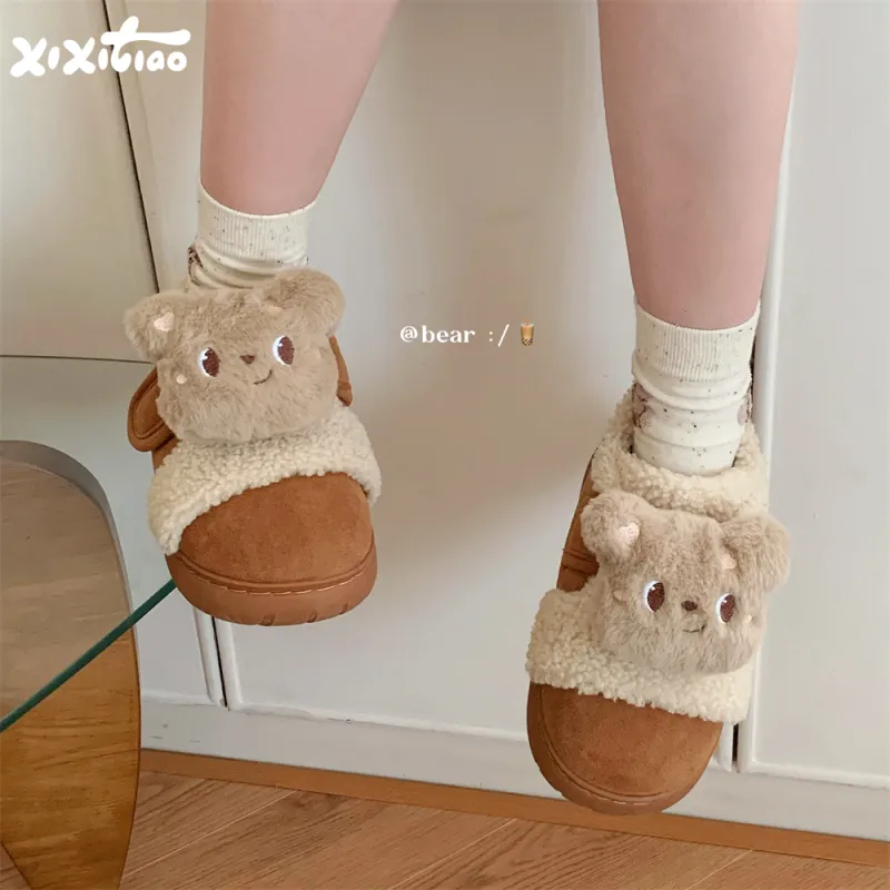 Thin Strips Cotton Slippers Women's, Light Brown-1
