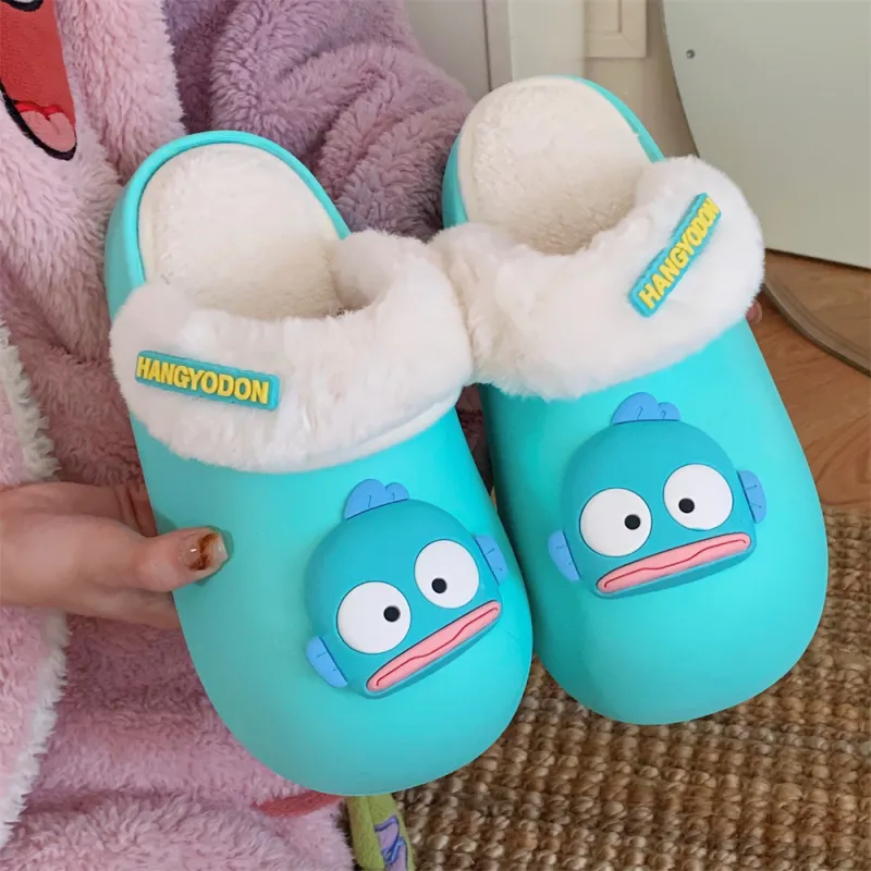Thin Strips x Sanrio Cotton Slippers Women's, Green-4