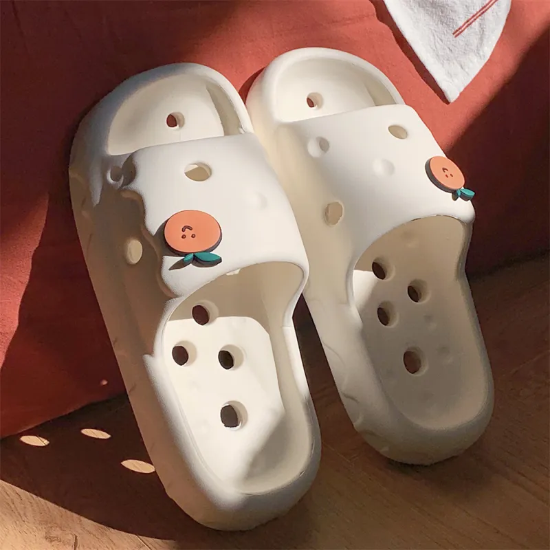 Thin Strips Sandal Slippers Unisex, Cream White-3