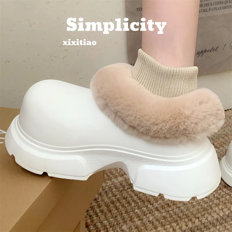 Thin Strips Cotton Slippers Women's, Cream White-1