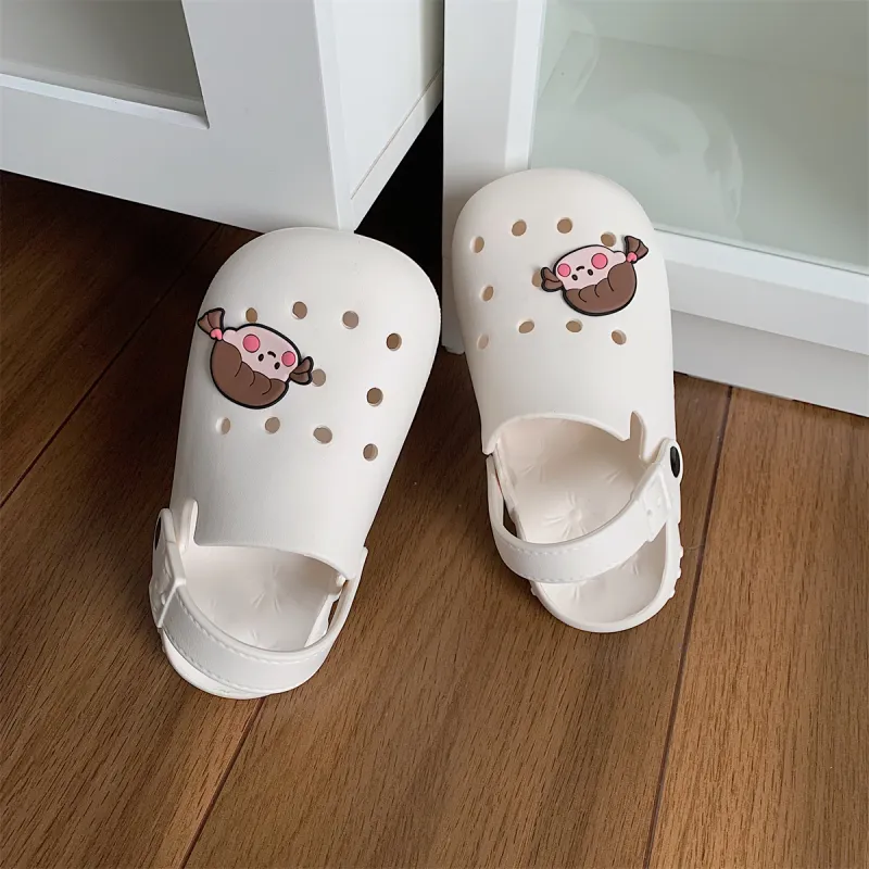 Thin Strips Slippers Unisex, White-2