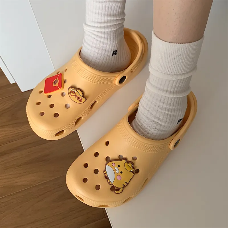 Thin Strips Slippers Unisex, White-20