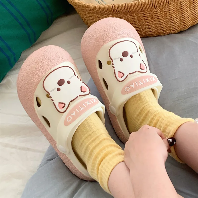 Thin Strips Slippers Women's, White Yellow-8