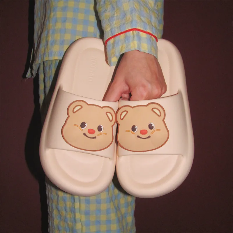 Thin Strips Sandal Slippers Unisex, Light Yellow-12