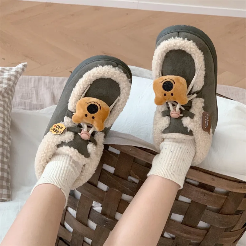 Thin Strips Cotton Slippers Women's, Light Brown-18